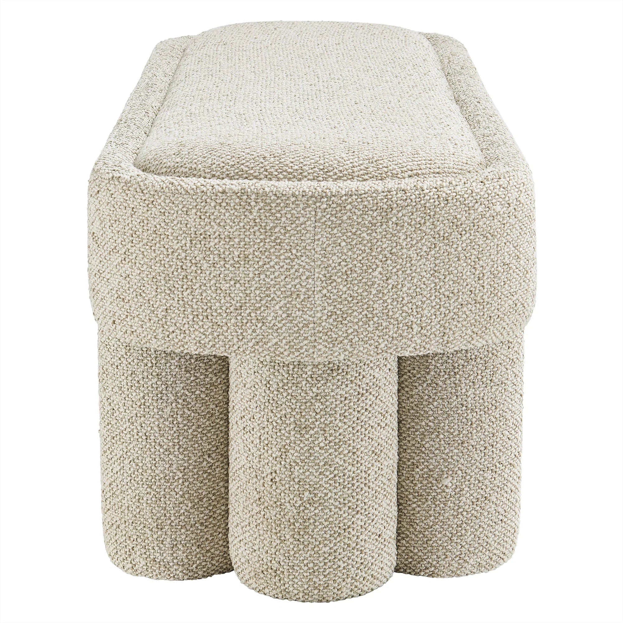 Mossi 52-Inch Oval Boucle Fabric Bench