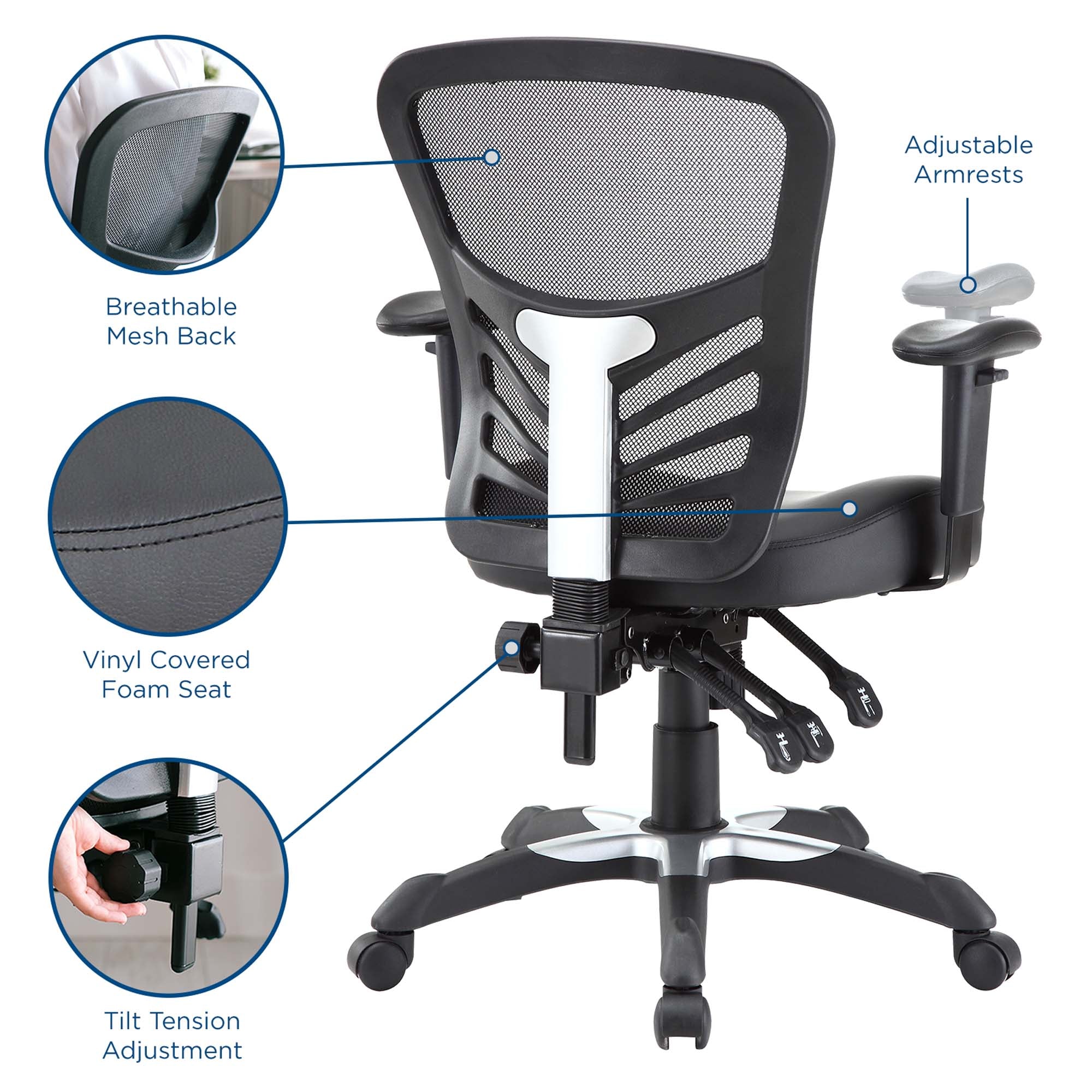 Articulate Vinyl Office Chair in Black