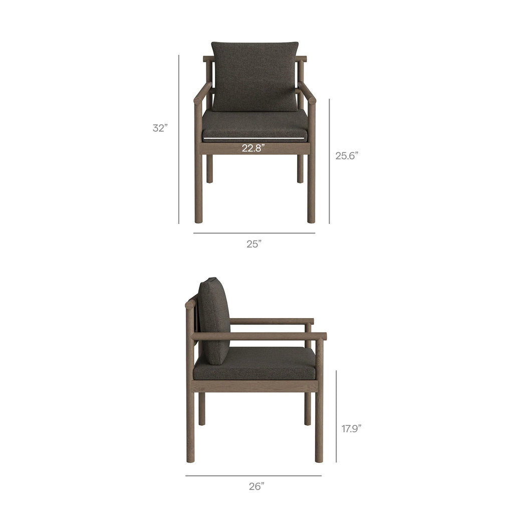 Eleni Outdoor Patio Teak Wood Rope Dining Chair