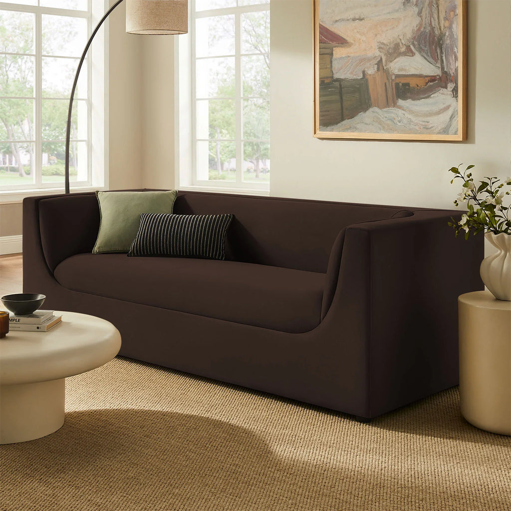 Hilda 86" Curved Back Performance Velvet Sofa
