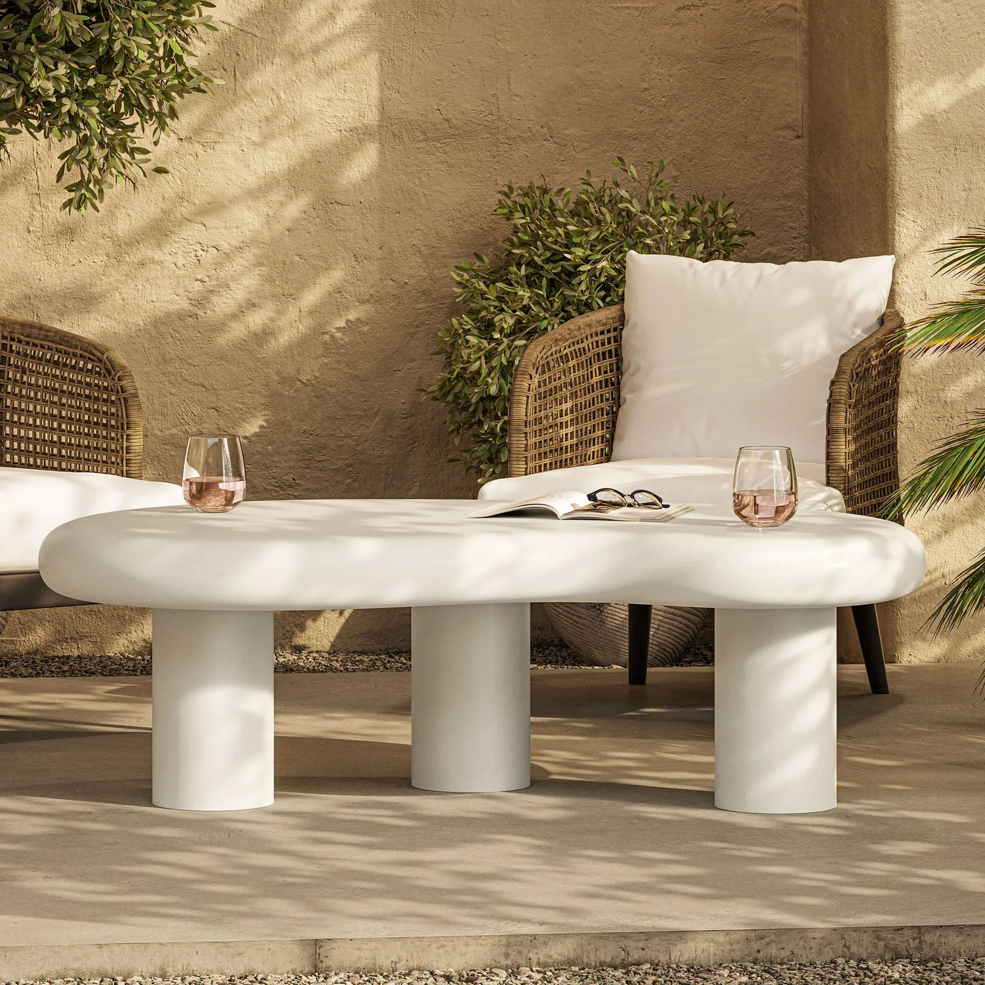 Elowen Outdoor Coffee Table in White