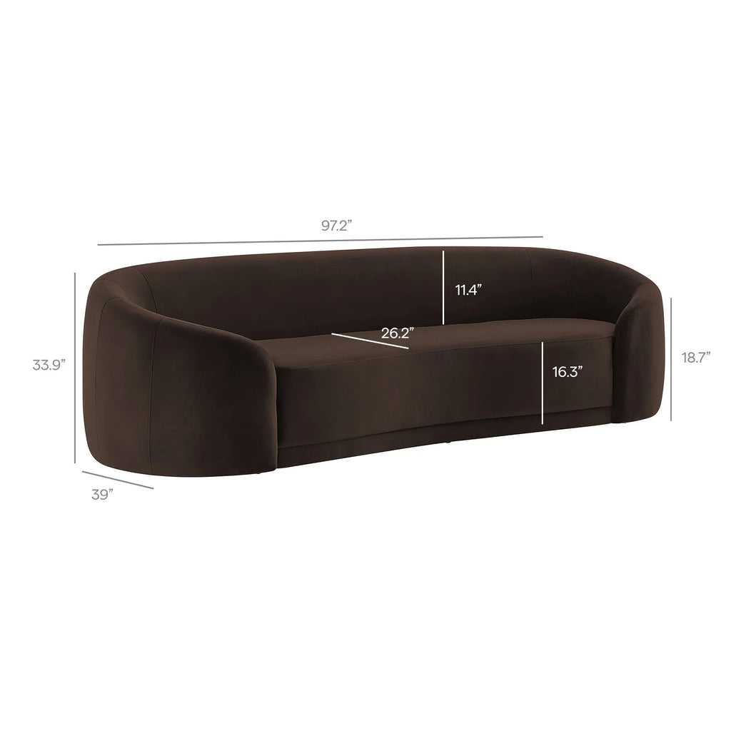 Contessa Curved Performance Velvet Sofa
