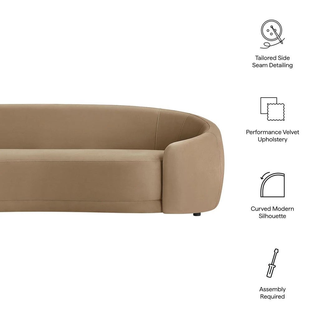 Contessa Curved Performance Velvet Sofa