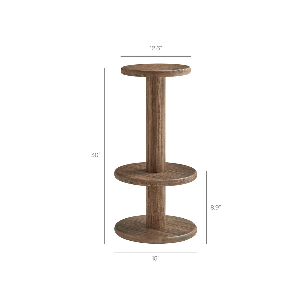 Neo 3-Piece Round Indoor - Outdoor Patio Wood Bar Table And Stool Set