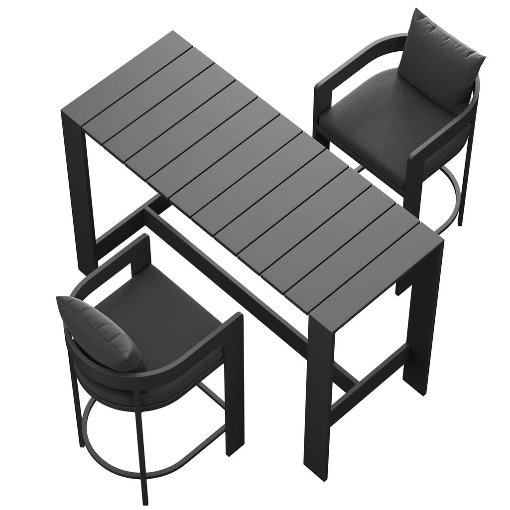 Tahoe 3-Piece Outdoor Aluminum Bar Table Set