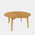 Cielo 59" Sunburst Outdoor Teak Dining Table in Natural
