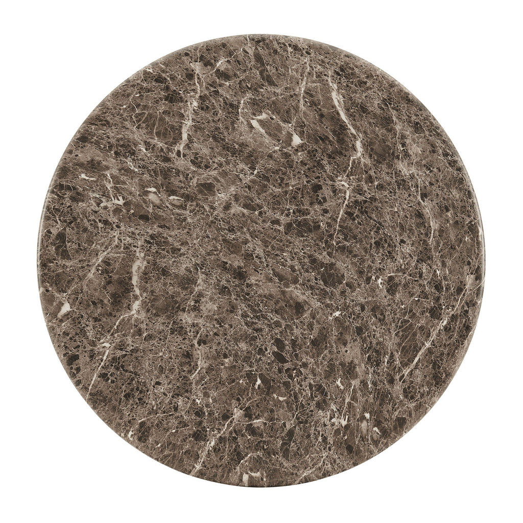 Pietra Indoor Outdoor Round Coffee Table in Dark Emperador Marble
