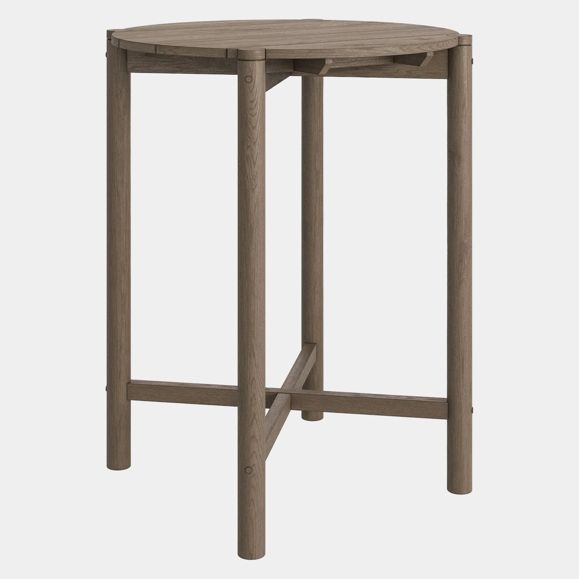Eleni Round 35 Inch Outdoor Teak Wood Round Bar Table