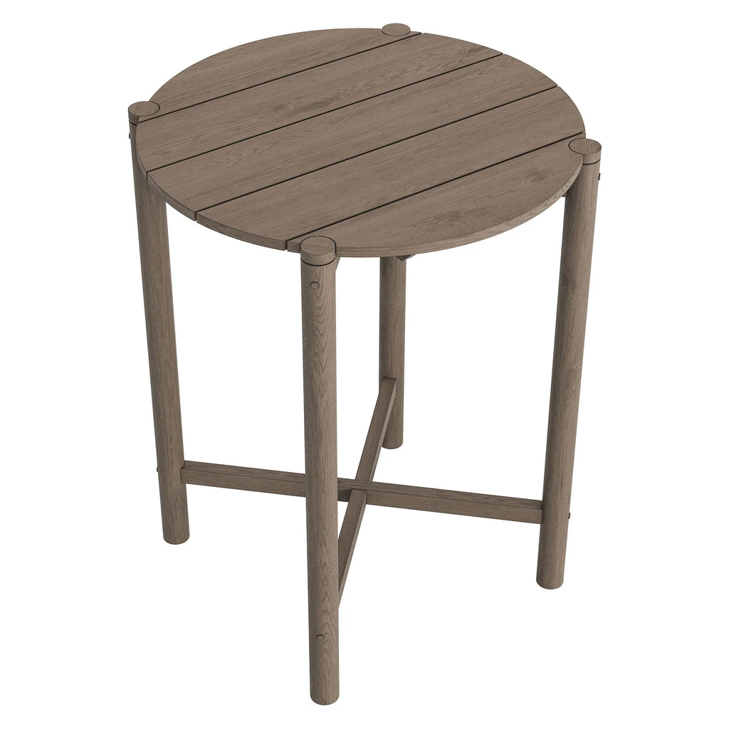 Eleni Round 35 Inch Outdoor Teak Wood Round Bar Table