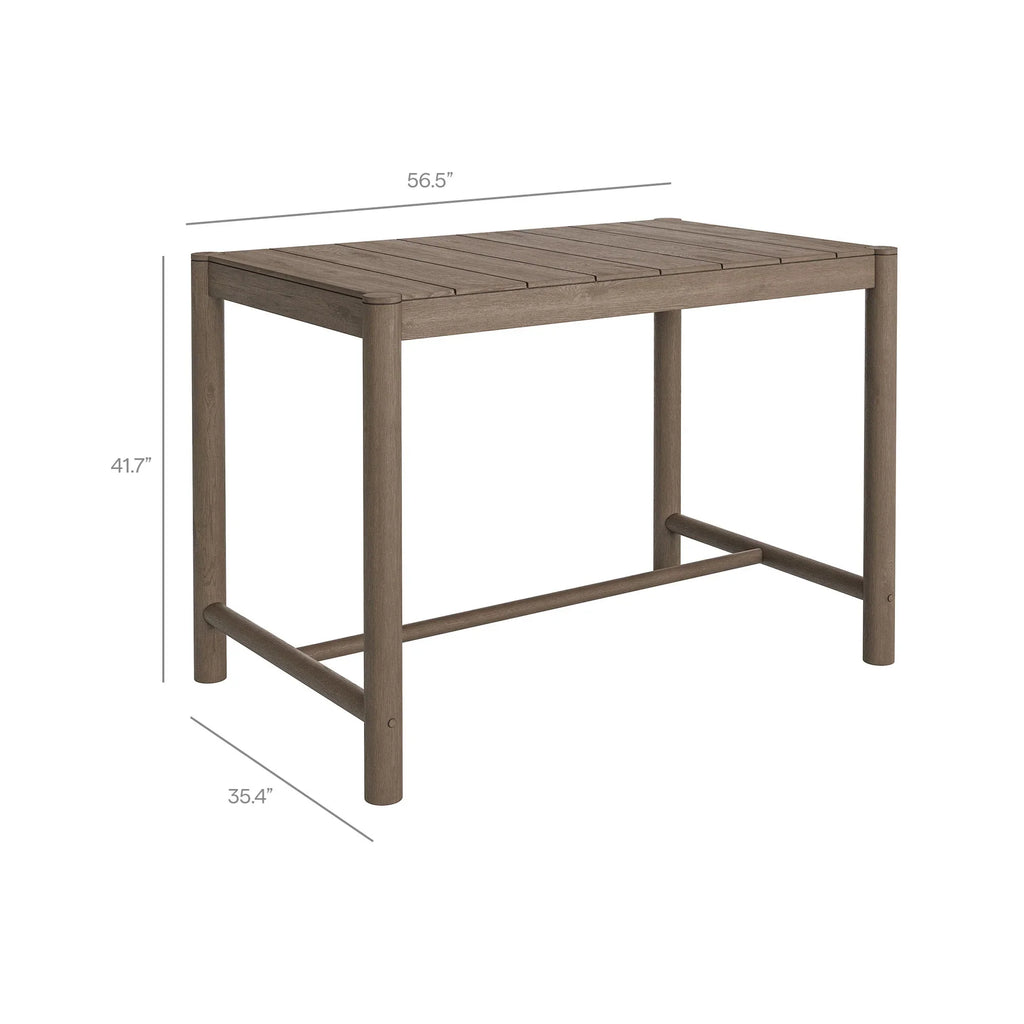 Eleni Rectangle 56-Inch Outdoor Teak Wood Rectangular Bar Table