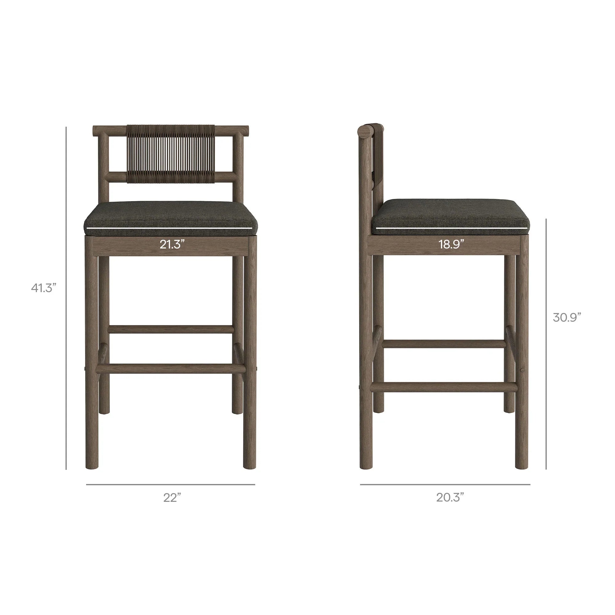 Eleni 3-Piece Outdoor Teak Wood Bar Set