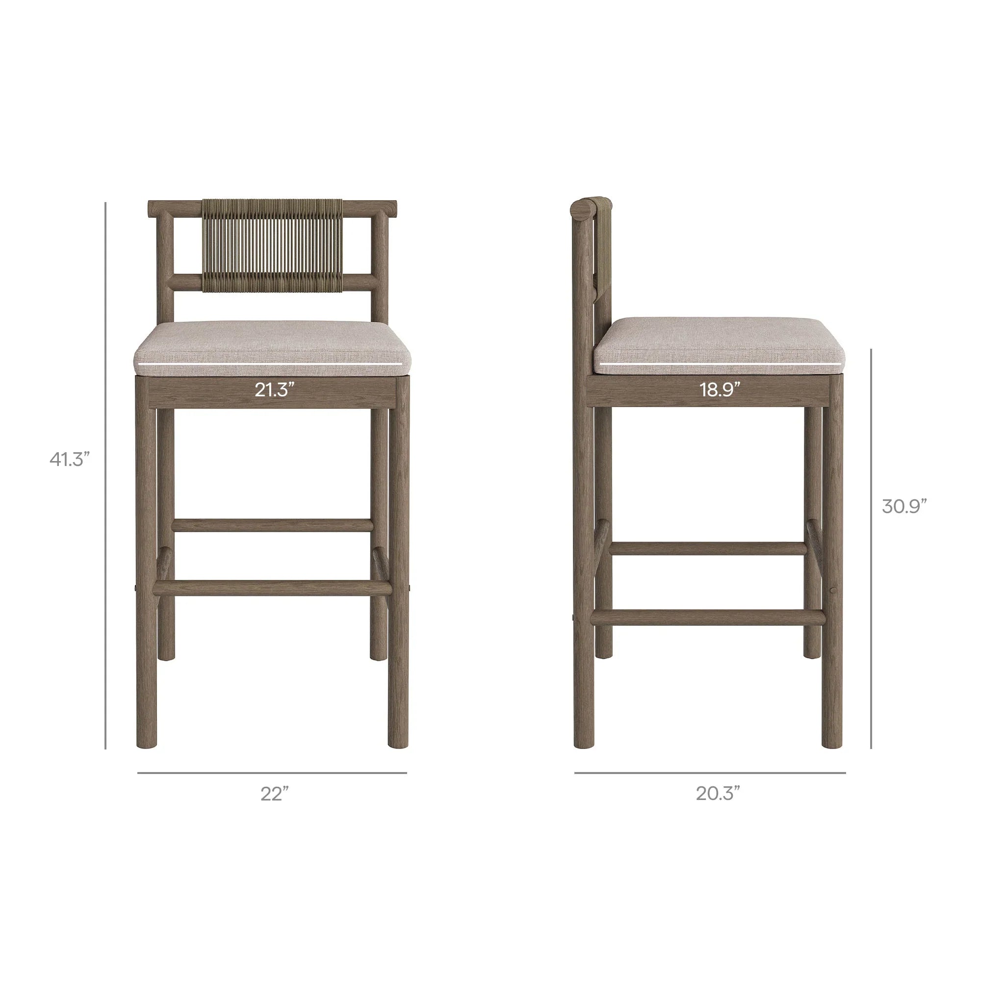 Eleni 5-Piece Outdoor Teak Wood Bar Set