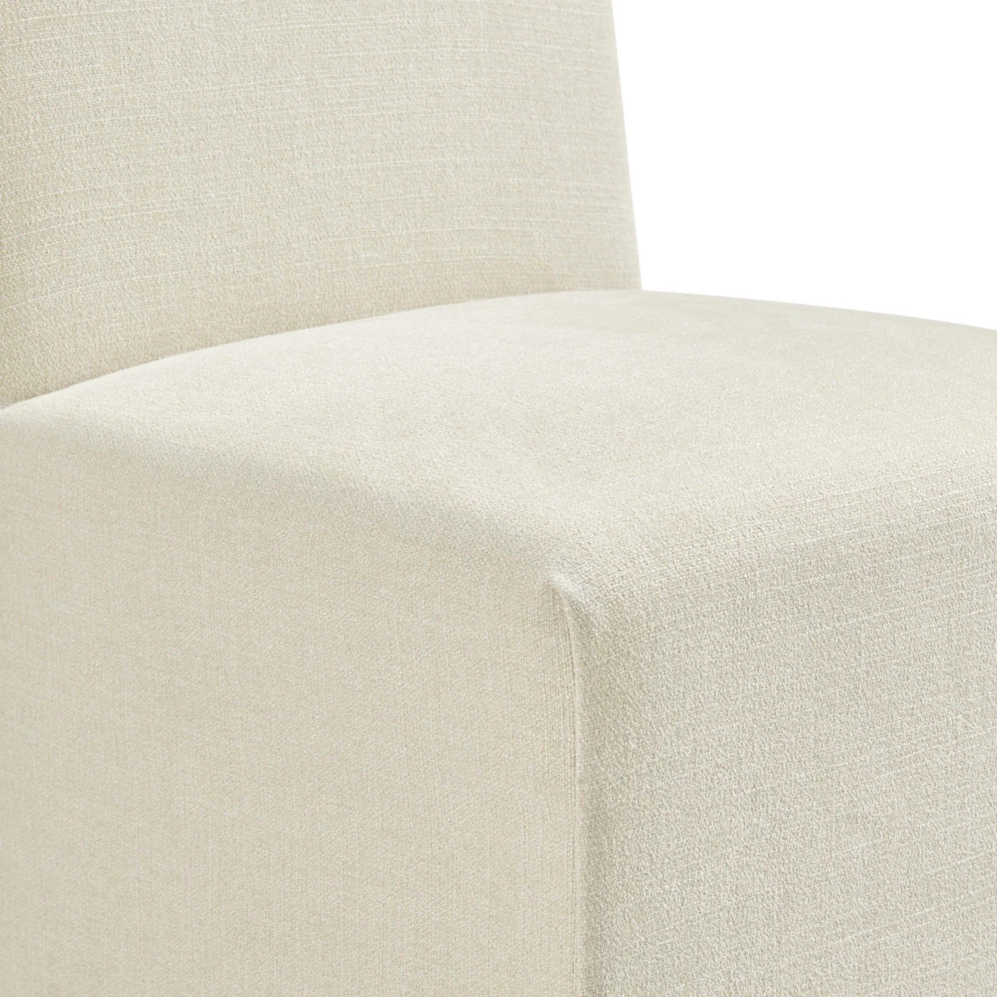 Aster Slub Weave Fabric Slipcovered Dining Chairs Set of 2