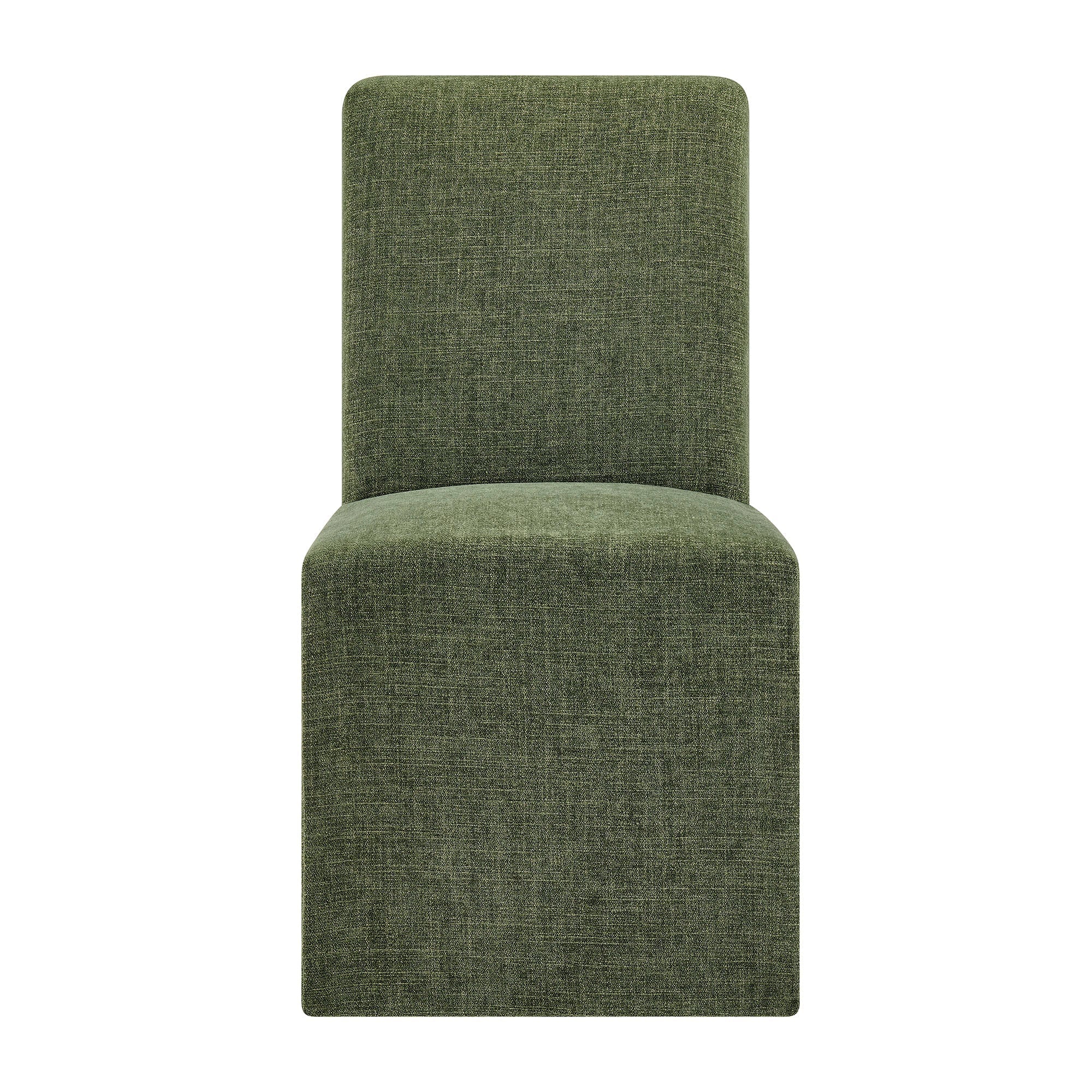 Aster Slub Weave Fabric Slipcovered Dining Chairs Set of 2