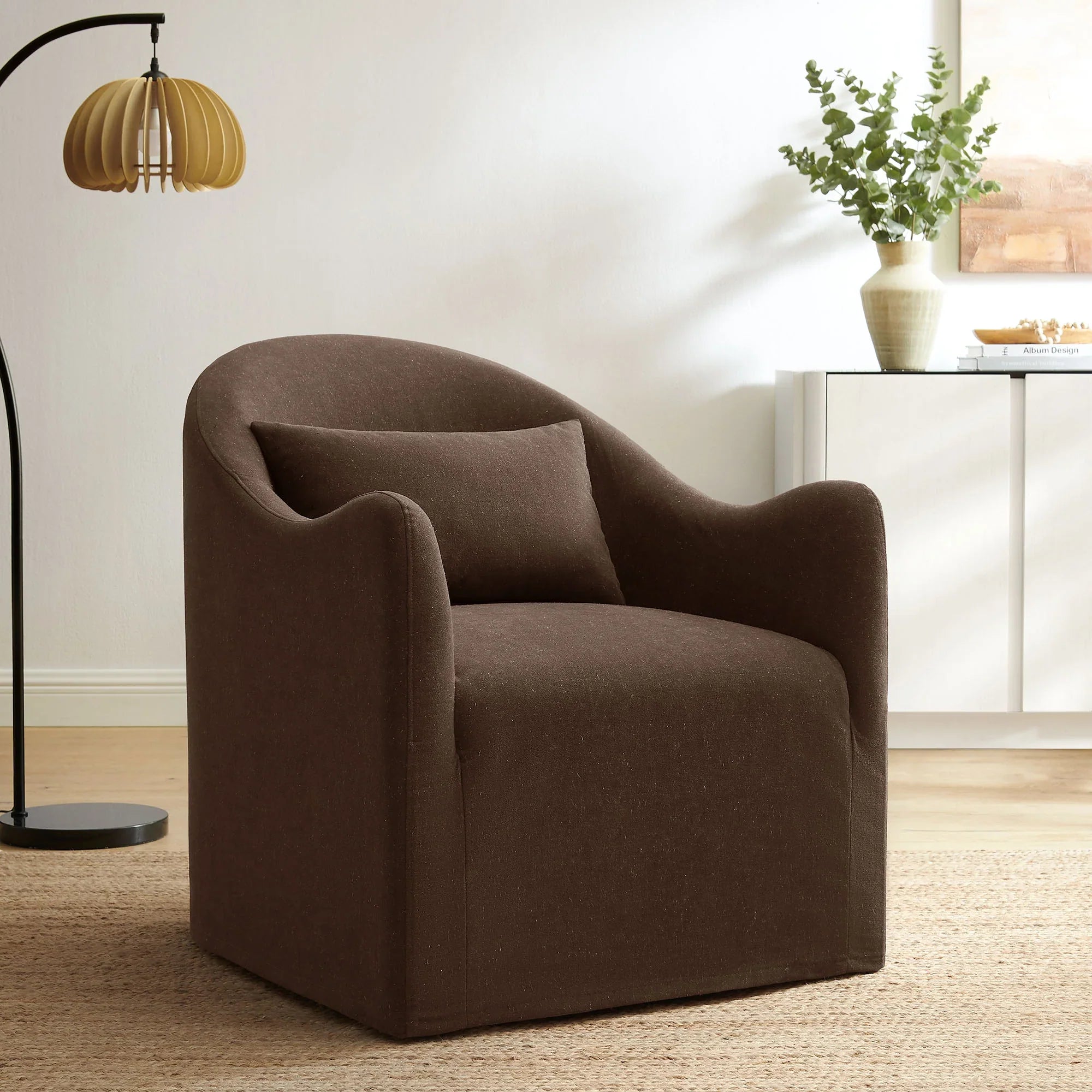 Bardot Slipcovered Linen Blend Accent Chair