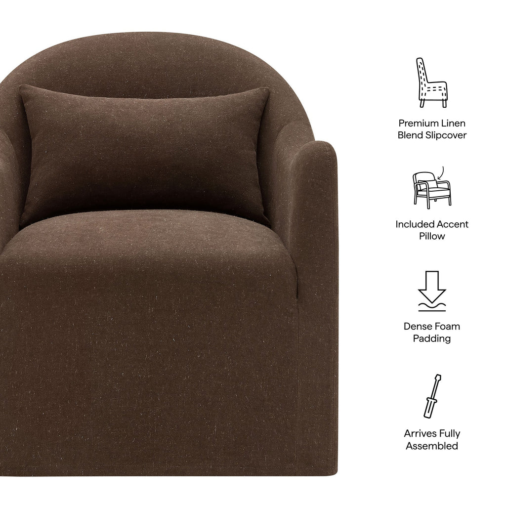 Bardot Slipcovered Linen Blend Accent Chair