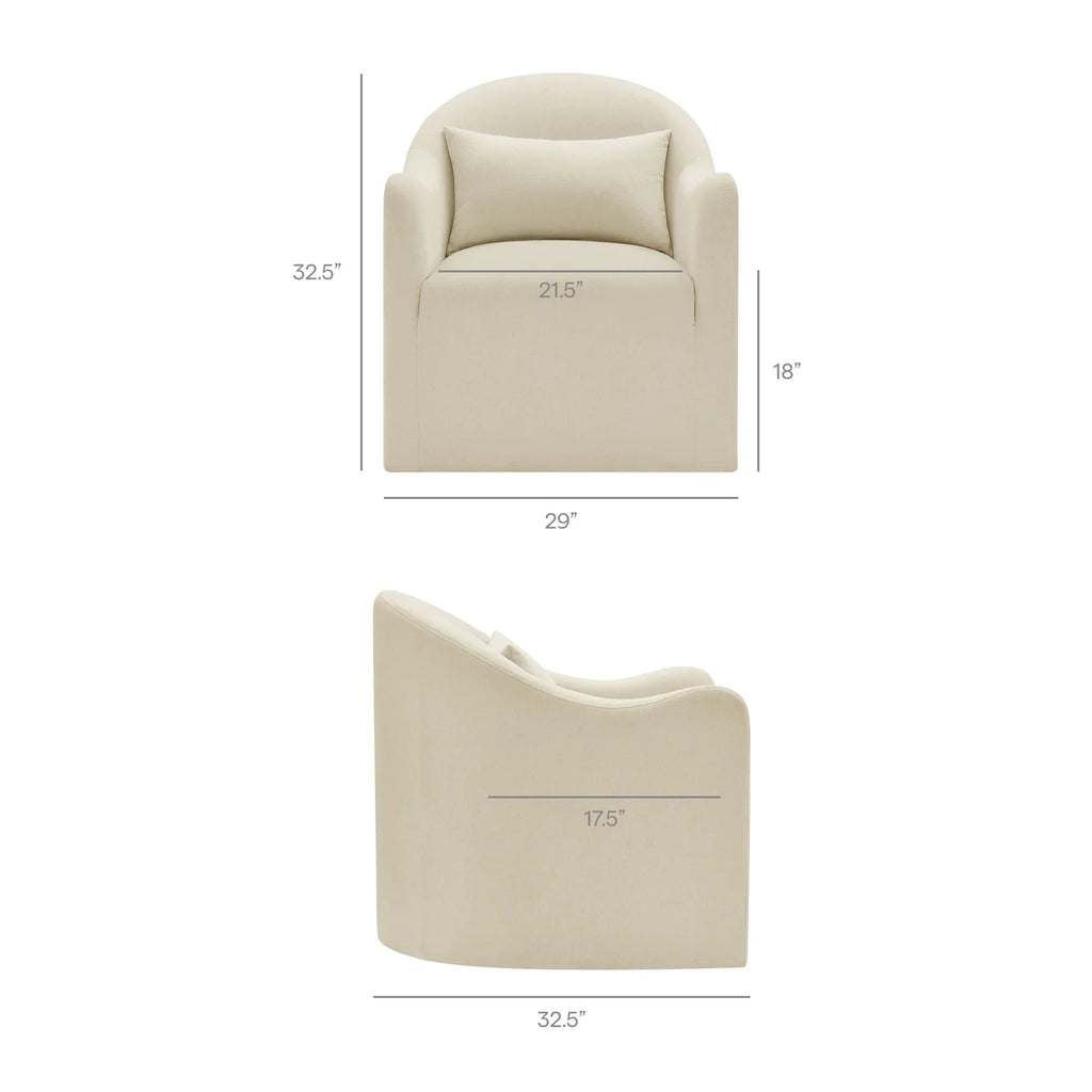 Bardot Slipcovered Linen Blend Accent Chair