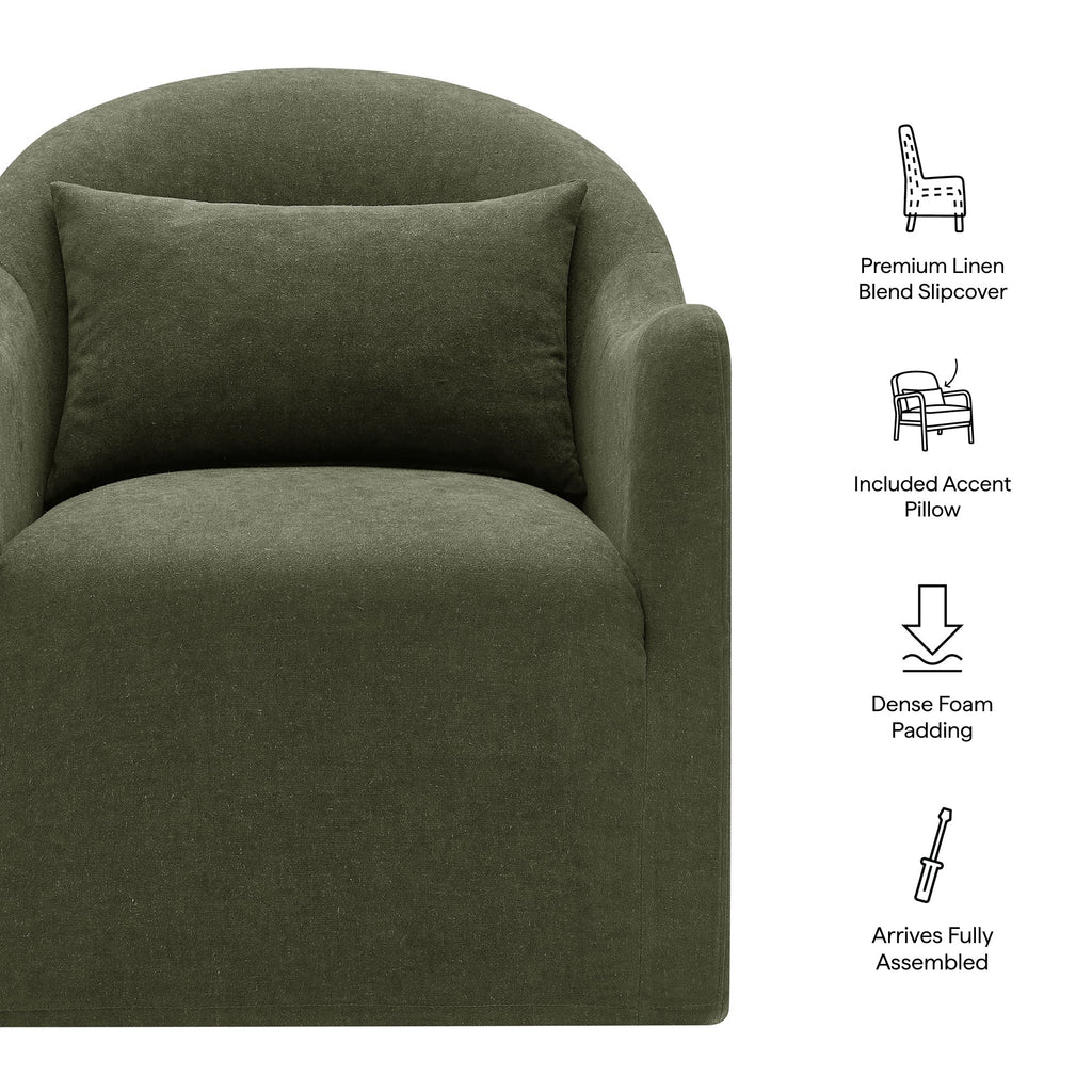 Bardot Slipcovered Linen Blend Accent Chair