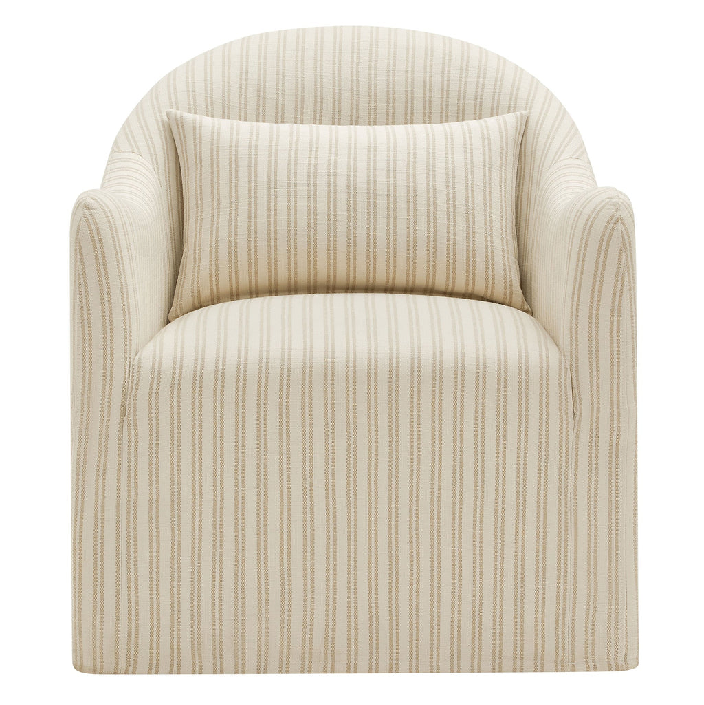 Bardot Slipcovered Striped Accent Chair