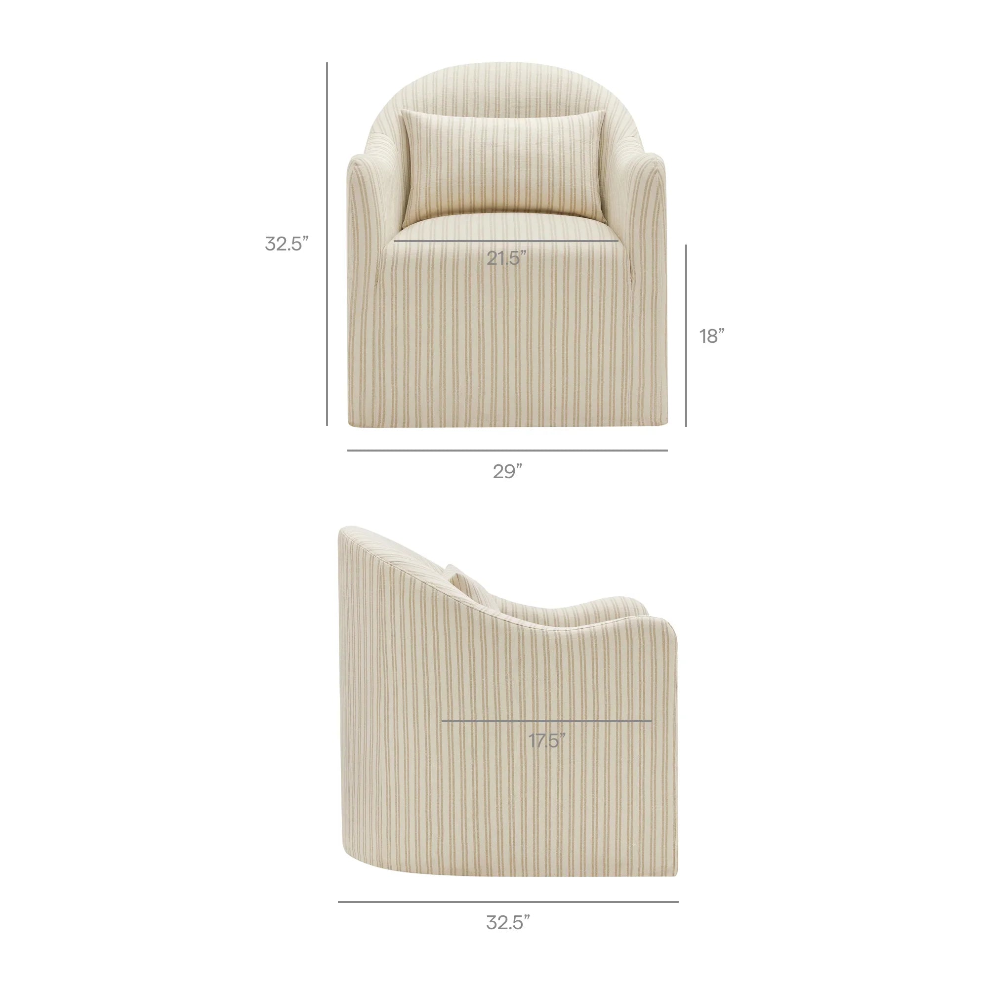 Bardot Slipcovered Striped Accent Chair