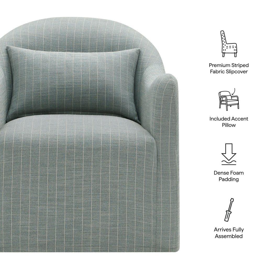 Bardot Slipcovered Striped Accent Chair