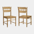 Jax Oak Wood Dining Chair With Wavy Razor Back Set of 2