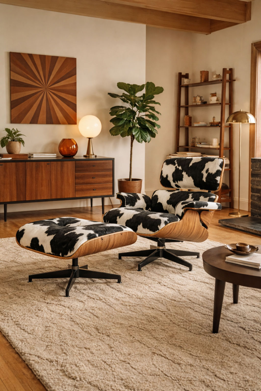 Eames Lounge Chair And Ottoman - Standard Version (Cow Hide)