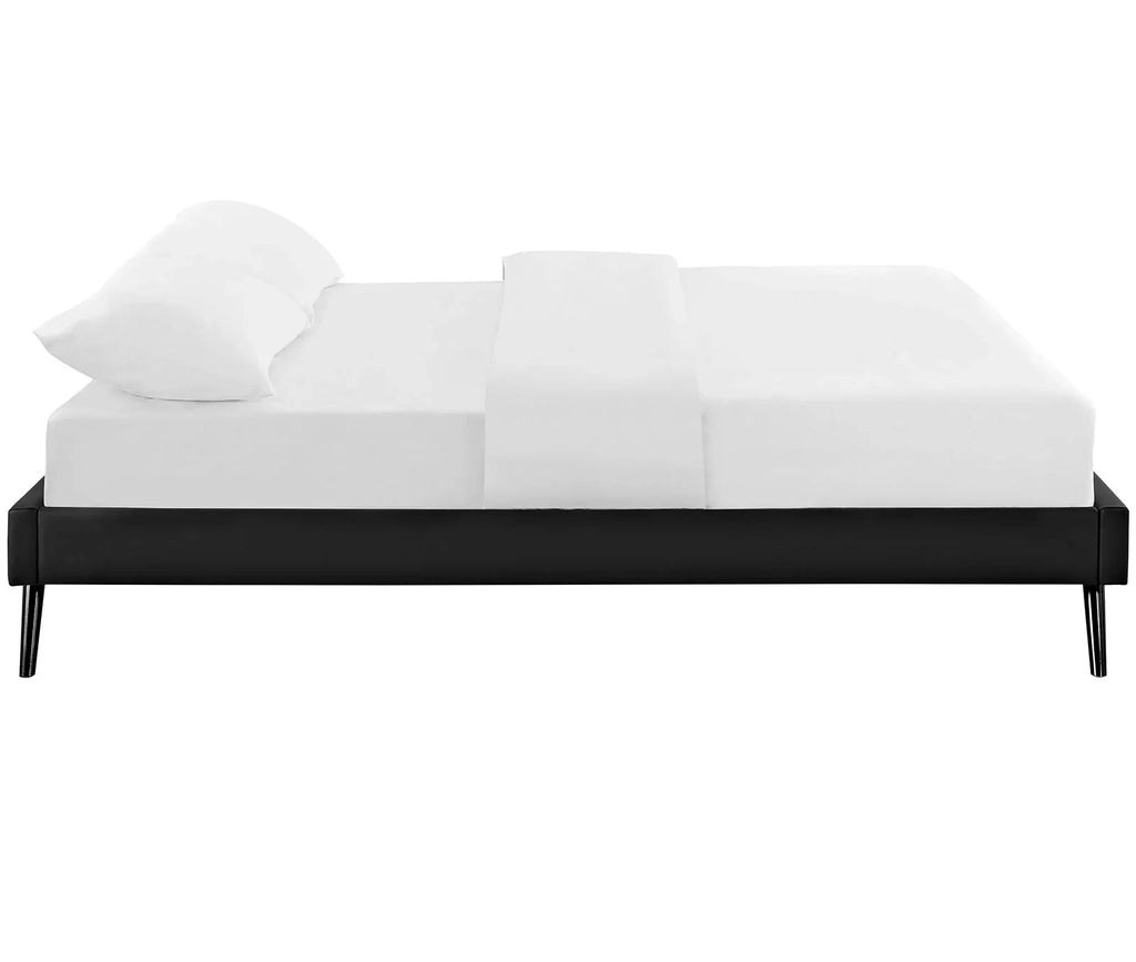 Helen Vegan Leather Bed Frame with Round Splayed Legs