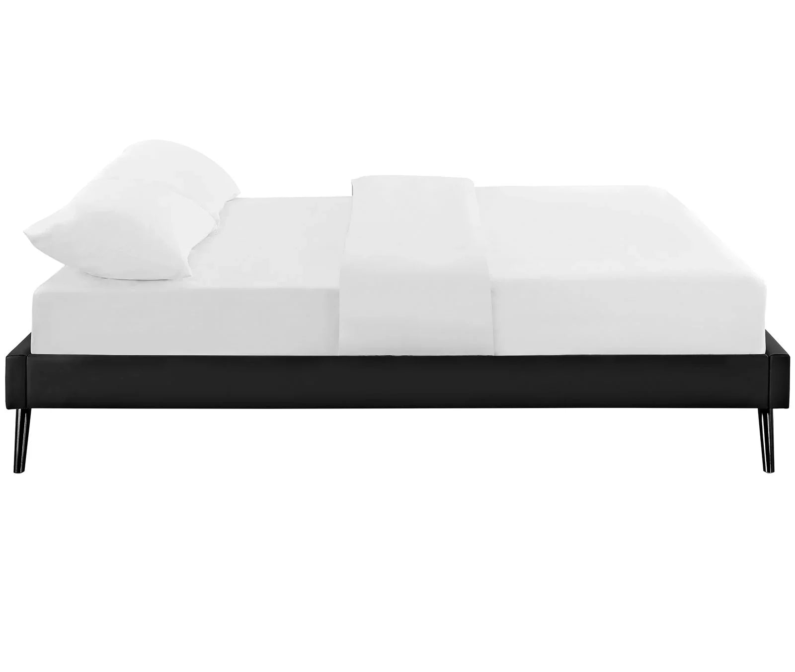 Helen Vegan Leather Bed Frame with Round Splayed Legs