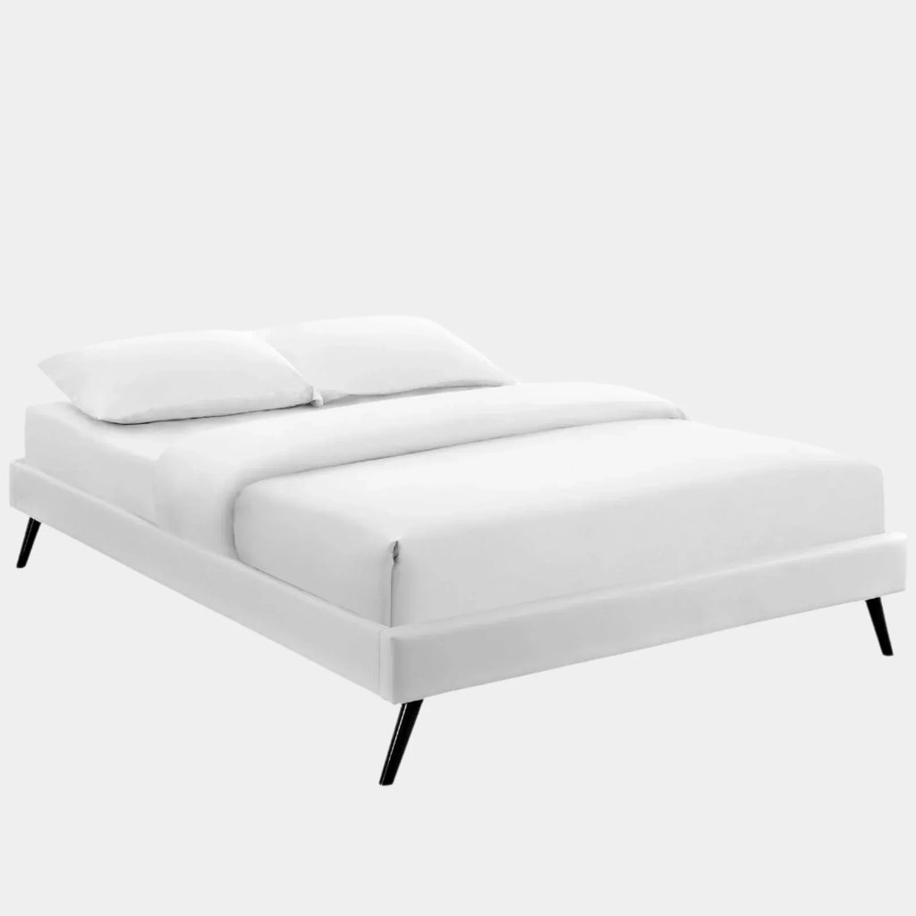 Helen Vegan Leather Bed Frame with Round Splayed Legs