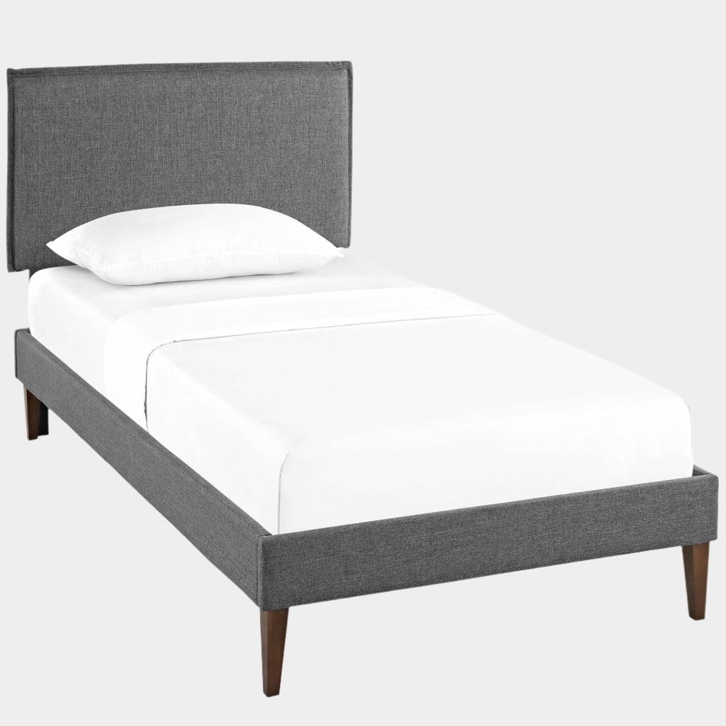Amaris Fabric Platform Bed with Squared Tapered Legs