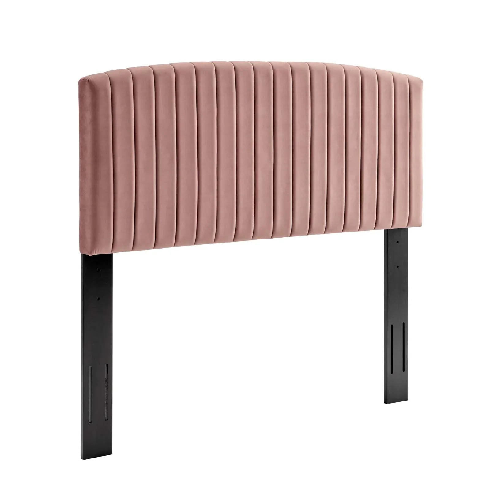 Alessi Performance Velvet Platform Bed With Black Wood Legs