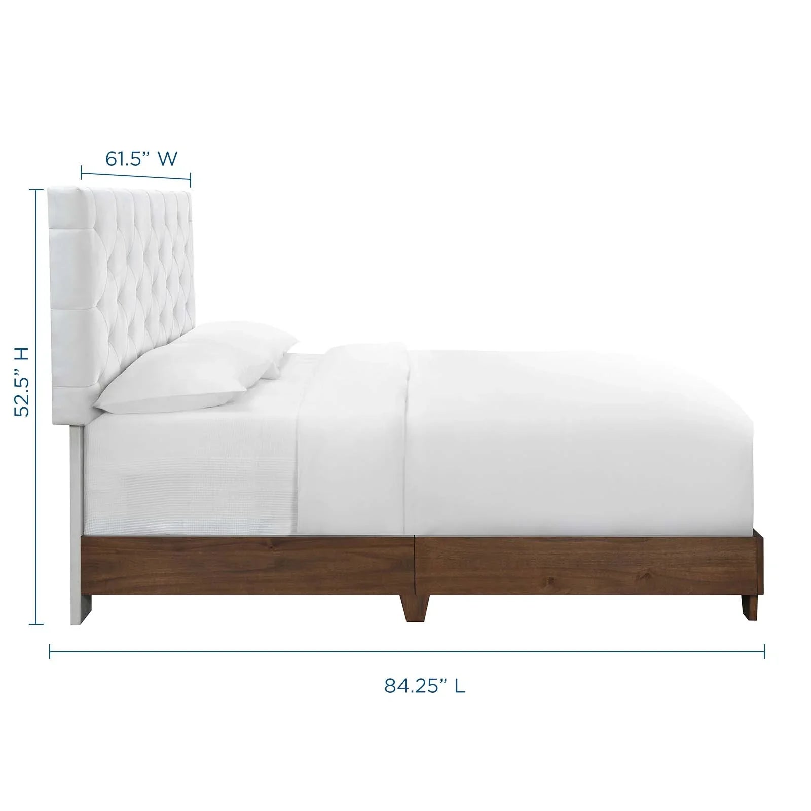 Rhiannon Diamond Tufted Upholstered Fabric Bed