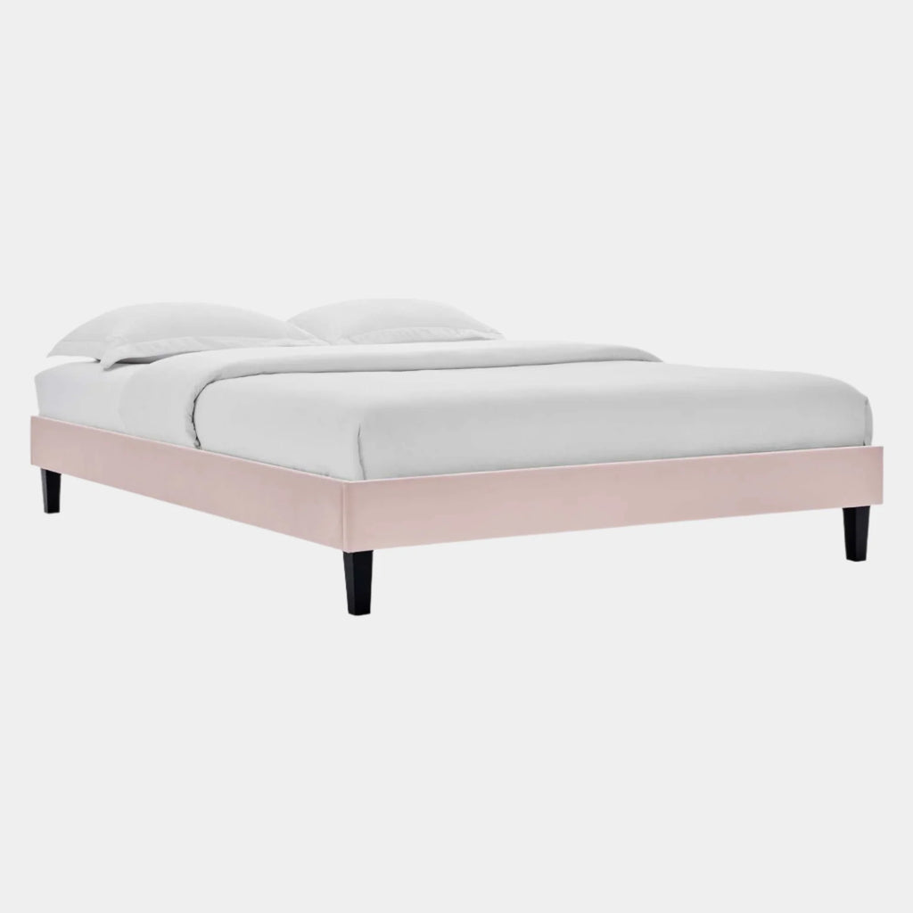 Reign Performance Velvet Platform Bed Frame