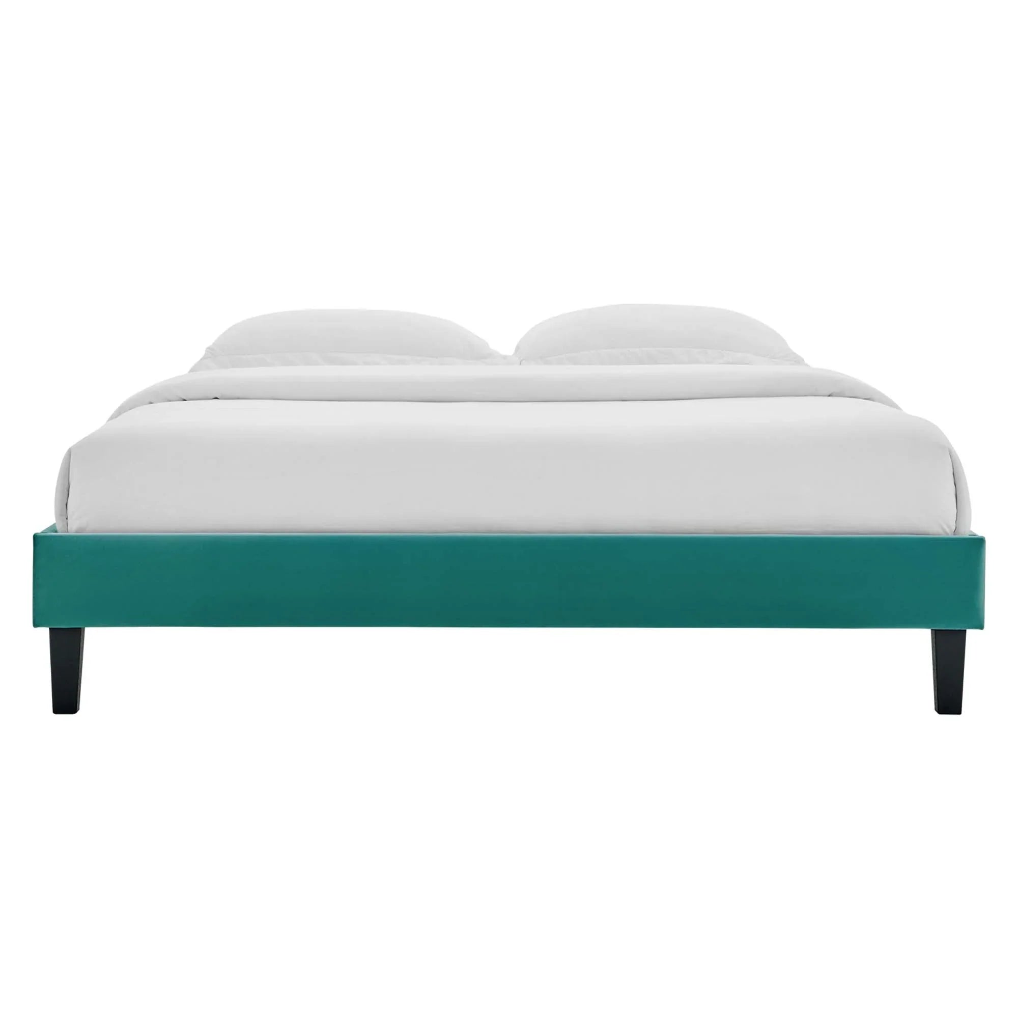 Reign Performance Velvet Platform Bed Frame