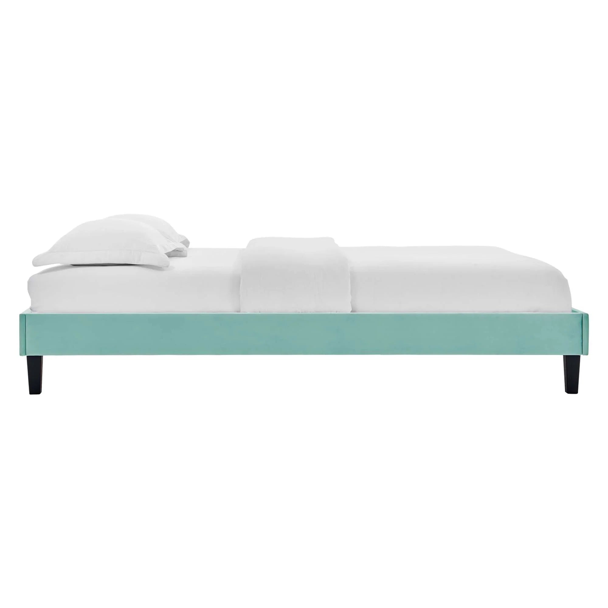 Reign Performance Velvet Platform Bed Frame