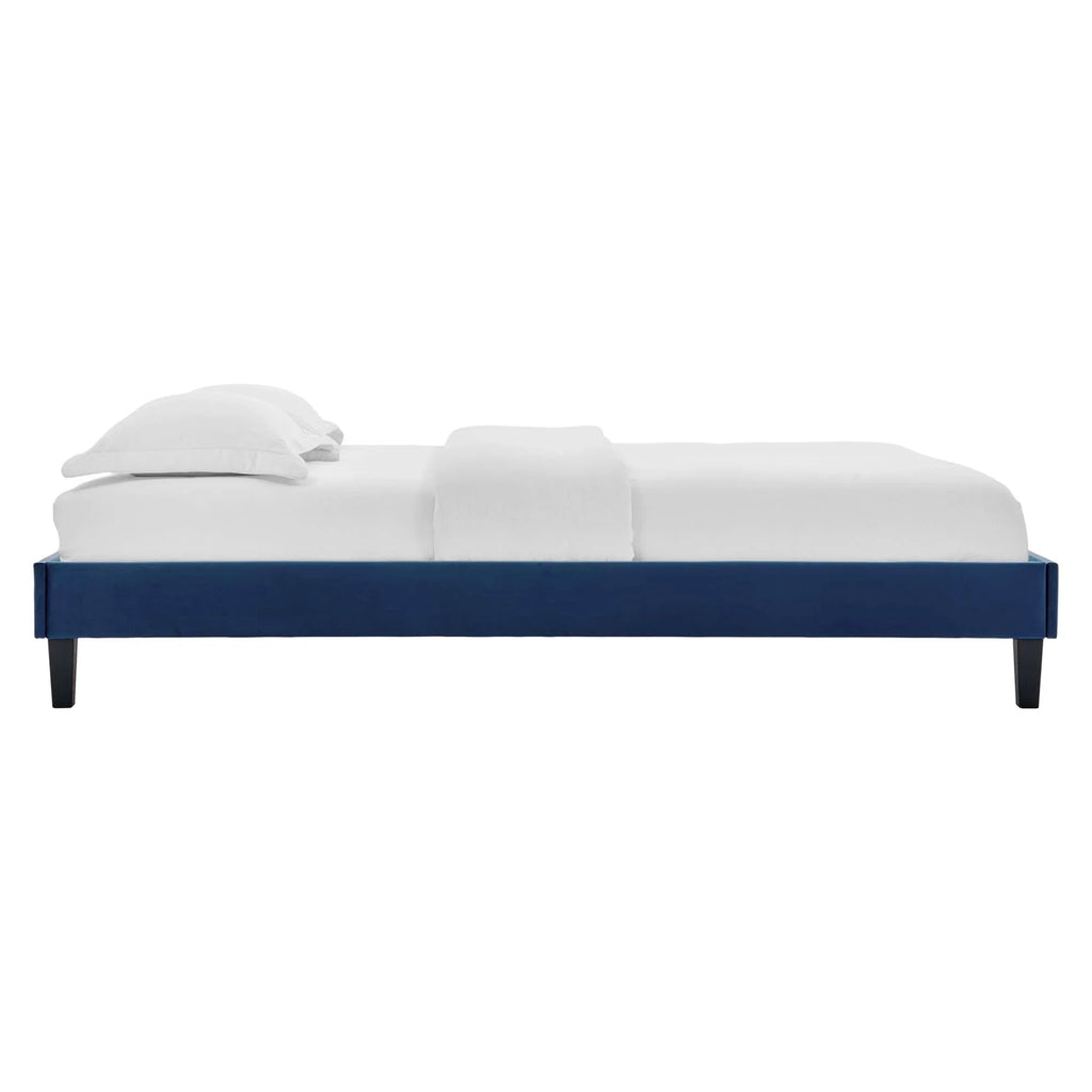 Reign Performance Velvet Platform Bed Frame