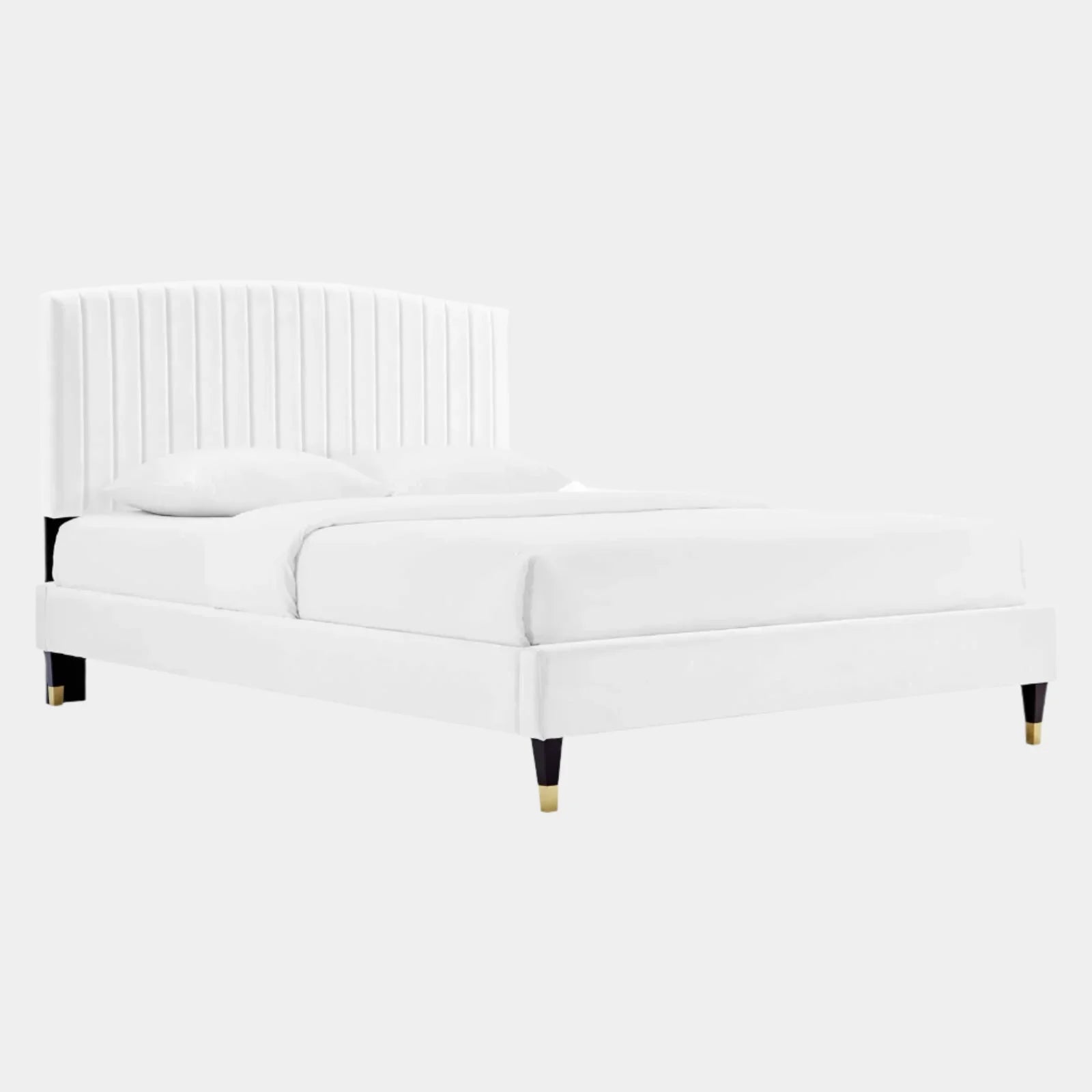 Alessi Performance Velvet Queen Platform Bed