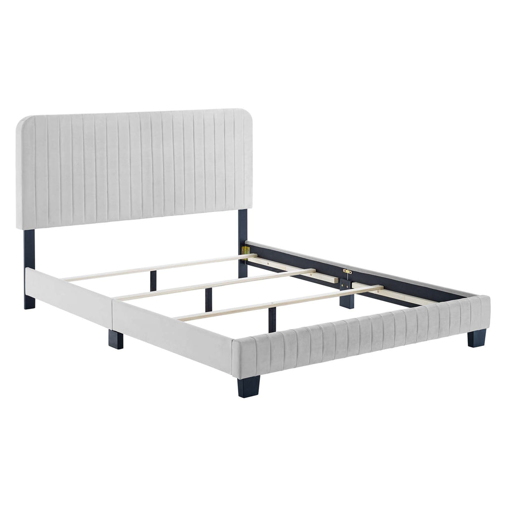 Celine Channel Tufted Performance Velvet Bed