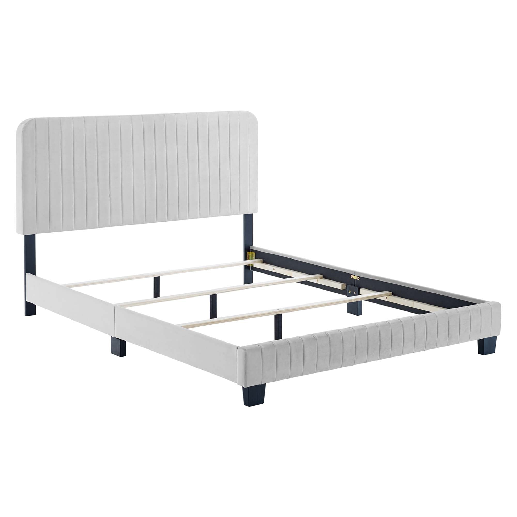 Celine Channel Tufted Performance Velvet Bed