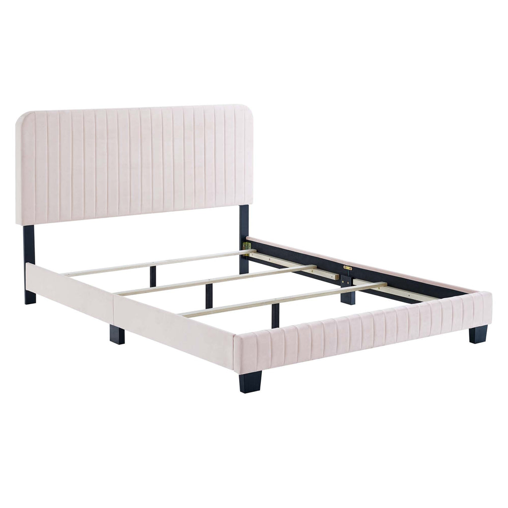 Celine Channel Tufted Performance Velvet Bed