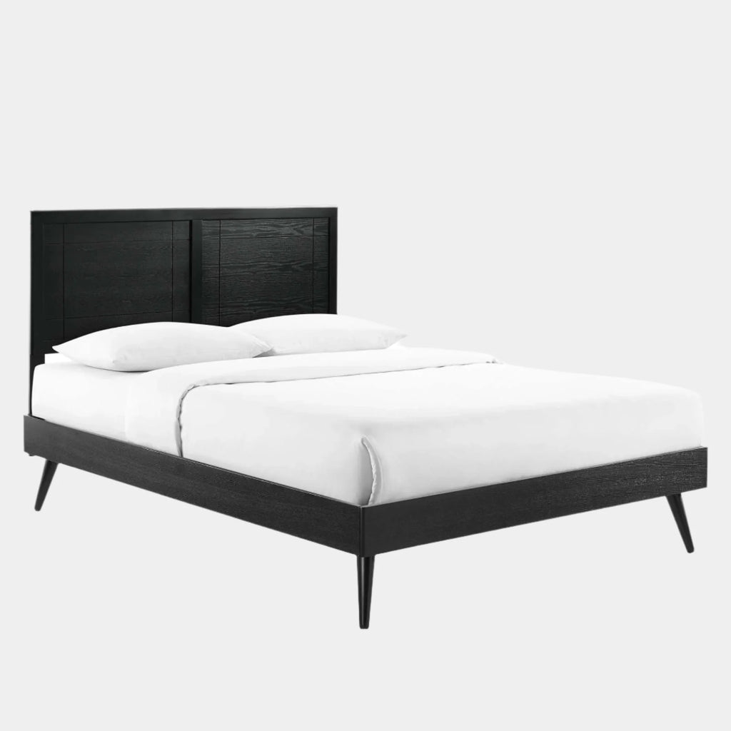 Marlee Wood Platform Bed With Splayed Legs