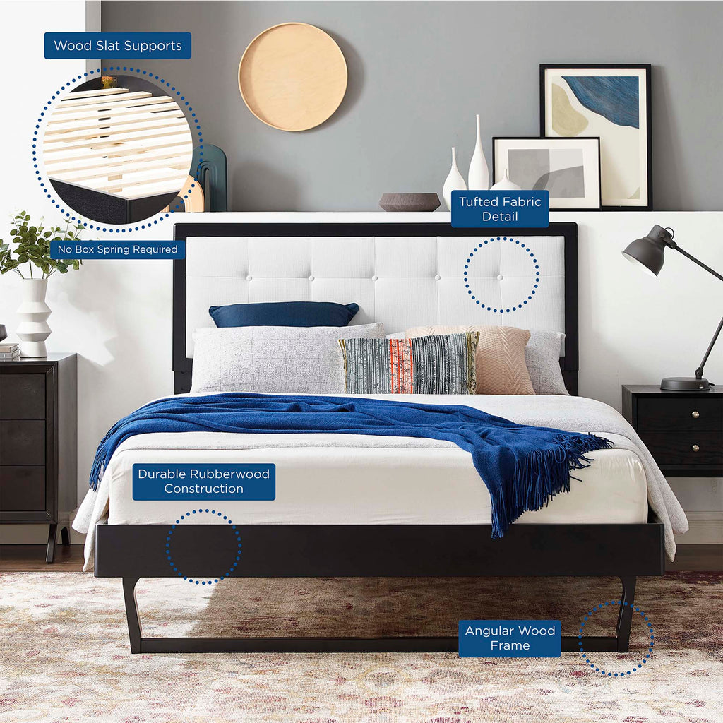 Willow Wood Platform Bed With Angular Frame