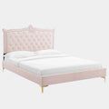 Clara Performance Velvet Queen Platform Bed