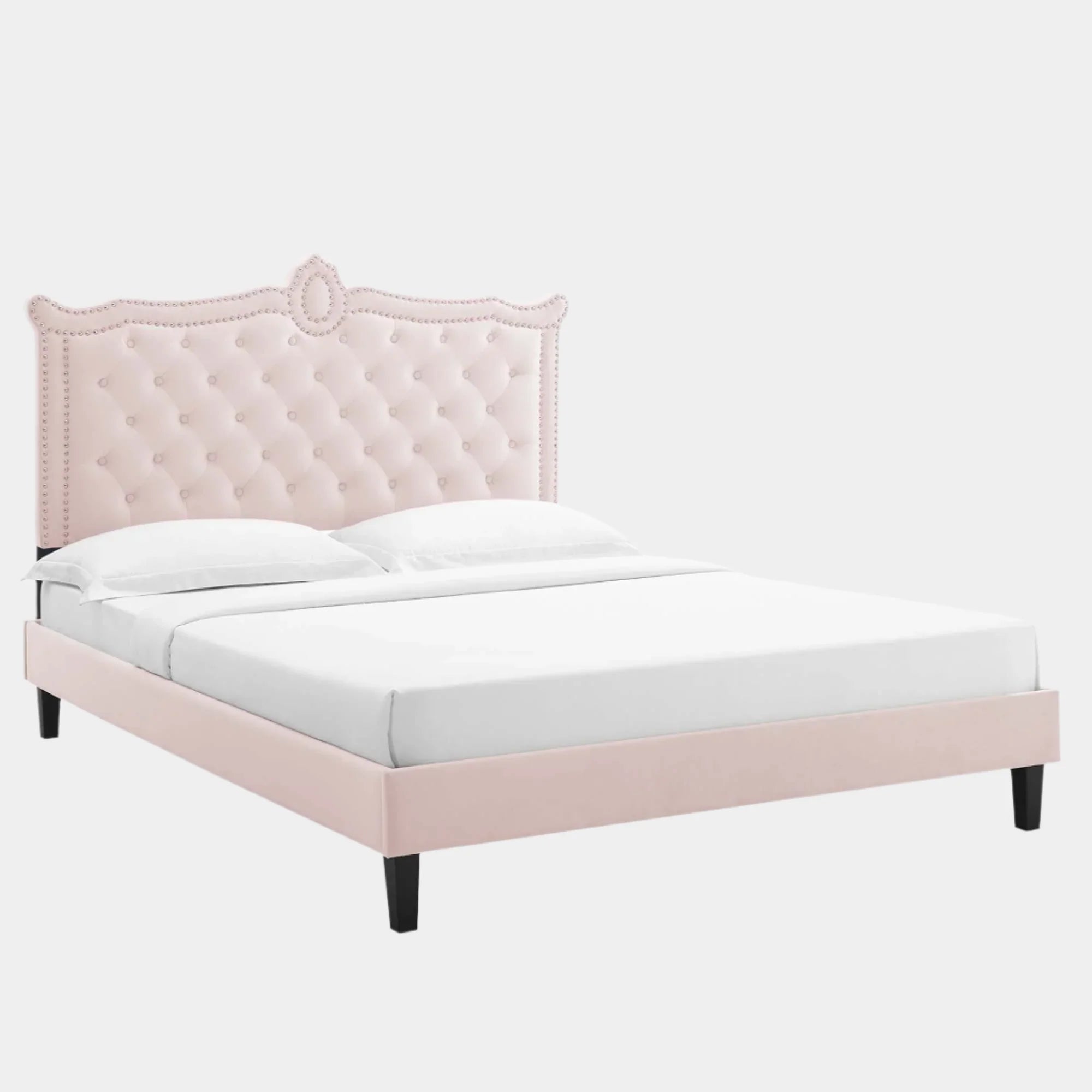 Clara Performance Velvet Queen Platform Bed