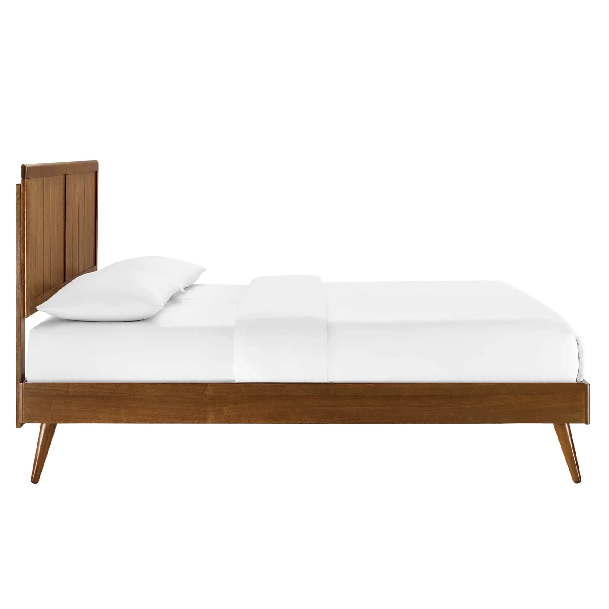 Alana Wood Platform Bed With Splayed Legs