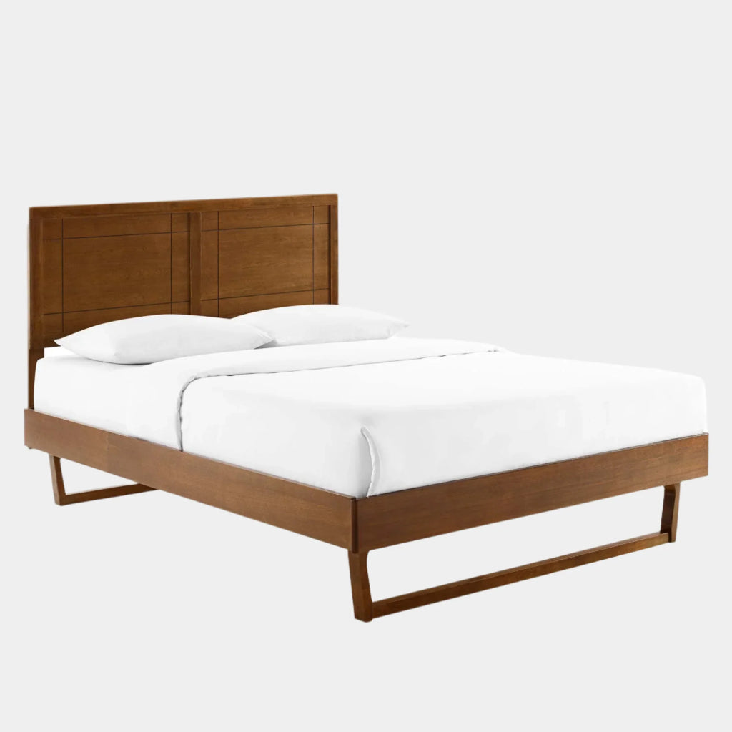 Marlee Wood Platform Bed With Angular Frame