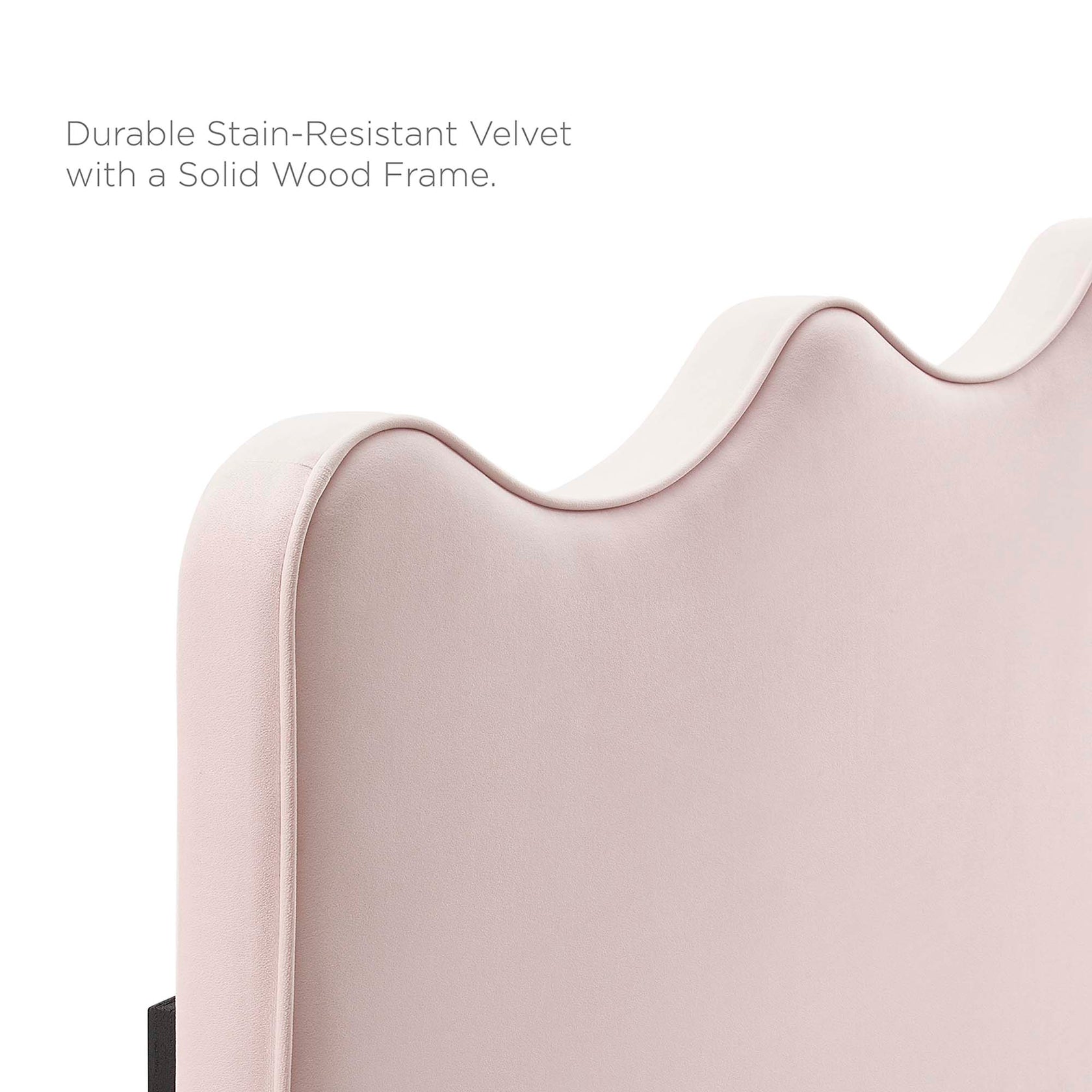 Current Performance Velvet Platform Bed With Wood and Gold Legs