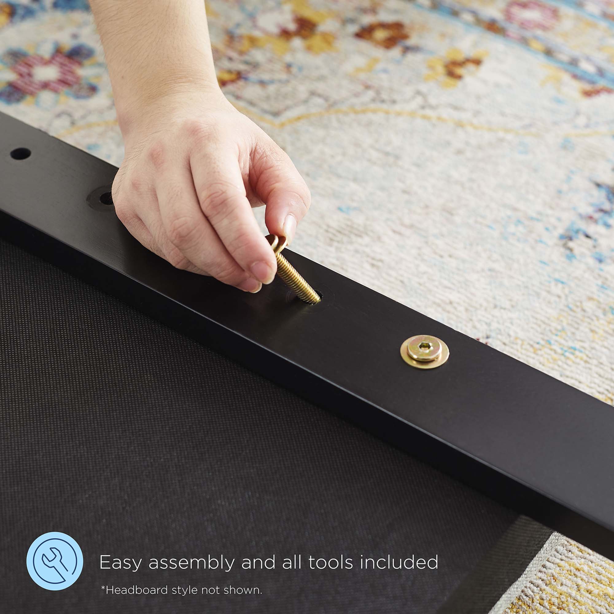 Current Performance Velvet Platform Bed With Black Wood Legs
