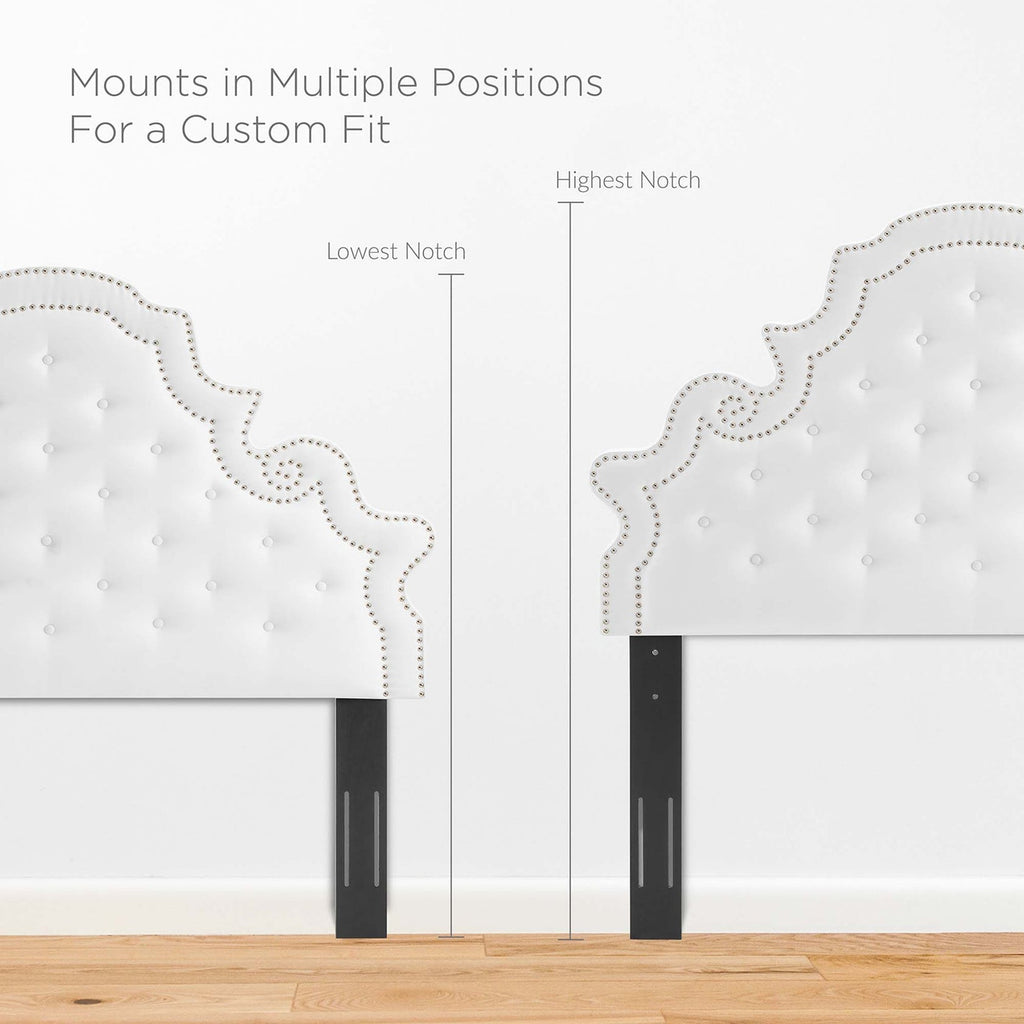 Gwyneth Tufted Performance Velvet Platform Bed With Black Wood Legs